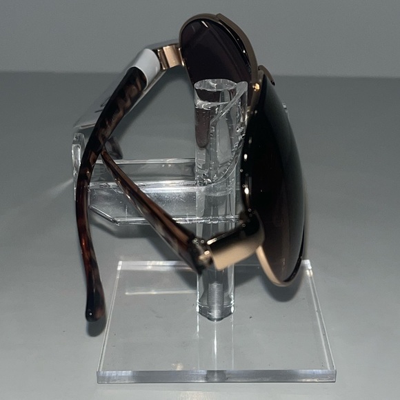Nine West Aviator Style Brown Tortoise Colored Sunglasses with Gold Metal Frame - Picture 4 of 12